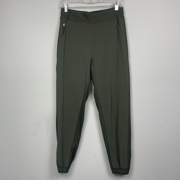 Athleta Textured Brooklyn Jogger Mountain Olive High Waisted Travel Hiking Pants - Picture 6 of 16